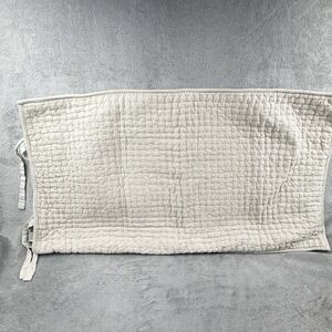 Pottery Barn Pick-Stich King Shams Linen Blend Cream Tan Beige Basic Bed Lot (2)